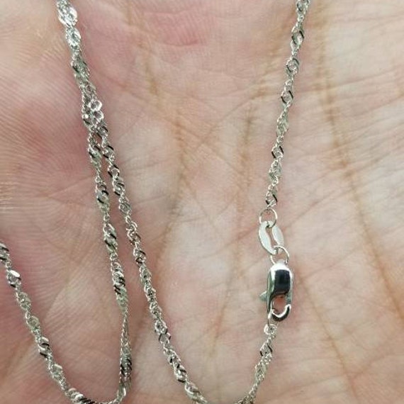 55 Details about 14K Solid White Gold 025W-Singapore Chain New W -6 1.5 mm Length 22 inches 55 Details about 14K Solid White Gold 025W-Singapore Chain New W -6 1.5 mm Length 22 inches