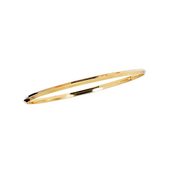 14K Yellow Gold Plain Stackable Slip on Bangle / Bracelet - Etsy