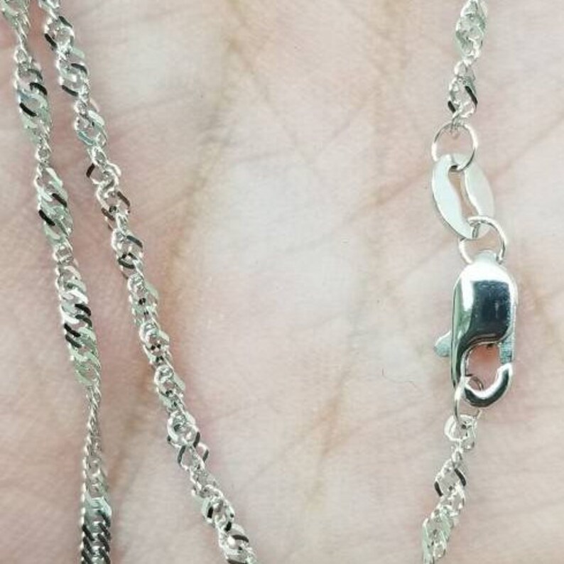 14K Solid White Gold Singapore Chain / Necklace 1.5mm Etsy