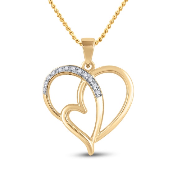 Sterling Silver Womens Round Diamond Heart Pendant .02 Cttw Sterling Silver Womens Round Diamond Heart Pendant .02 Cttw
