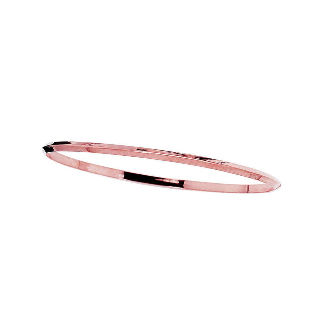 14K Rose Gold Plain Stackable Slip on Bangle / Bracelet - Etsy