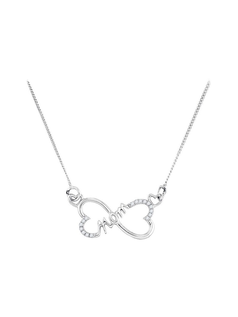 Sterling Silver Womens Round Diamond Heart Pendant .02 Cttw Sterling Silver Womens Round Diamond Heart Pendant .02 Cttw