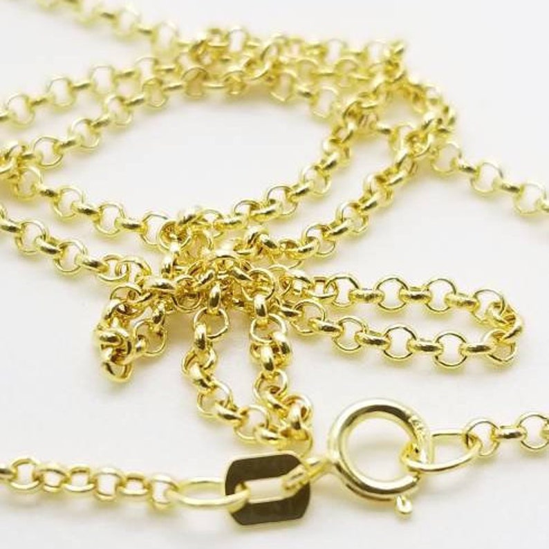 14K Solid Yellow Gold Rolo Chain / Necklace 1.9mm 16'' Etsy