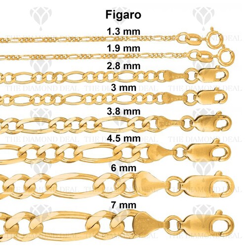 Solid 10K Gold Figaro Chain Figaro Bracelet Anklet 2mm 3mm - Etsy