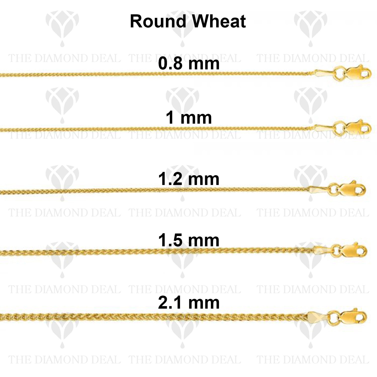 14K REAL Yellow Gold Round Wheat Chain Necklace 7 to - Etsy