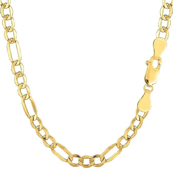 10k SOLID Yellow Gold 4.5mm Mens Figaro 
