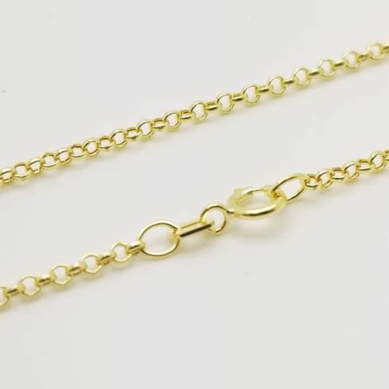 14K Solid Yellow Gold Rolo Chain / Necklace 1.9mm 16'' Etsy