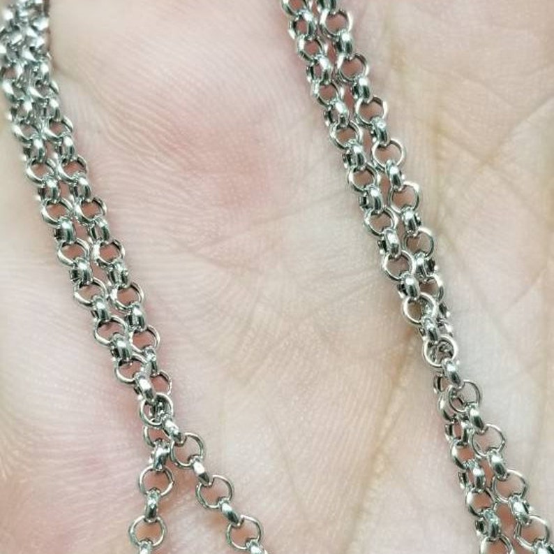 14K Solid White Gold Rolo Chain / Necklace Pendant Chain 2.3mm Etsy
