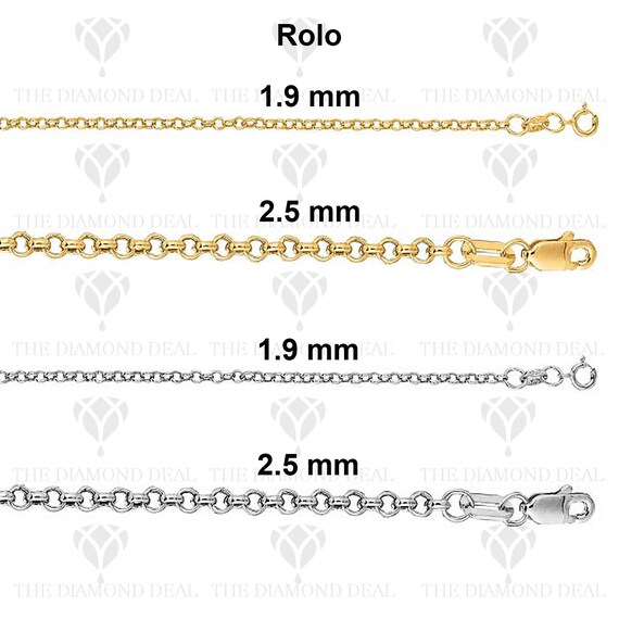 White Gold Lite Rolo Chain Necklace 