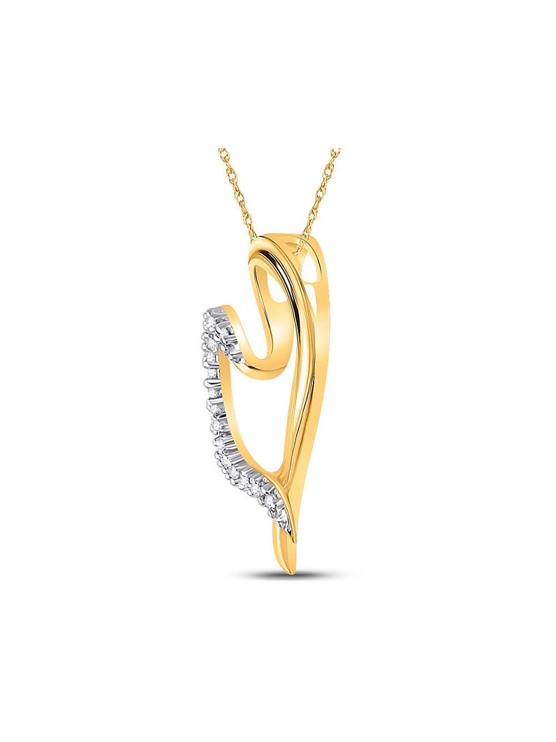 10kt Yellow Gold Womens Round Diamond Heart Pendant 110 Cttw