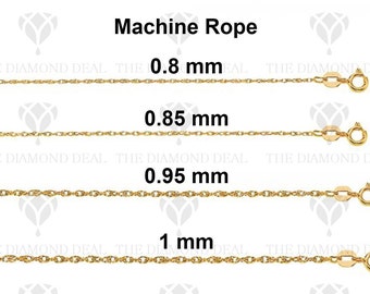 10k Gold Rope Chain - Etsy