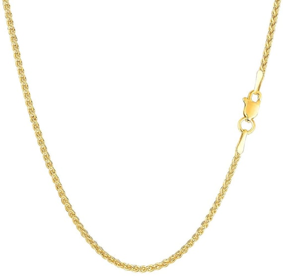 14k Gold 1.0mm Round Wheat Chain 10 Inches