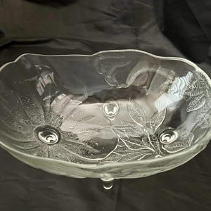 Vintage Libbey A-La-Carte 12" Oval Glass Bowl Jasmine
