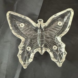 Vintage Jeanette Glass Butterfly Dish Depression Era Glassware Trinket Dish