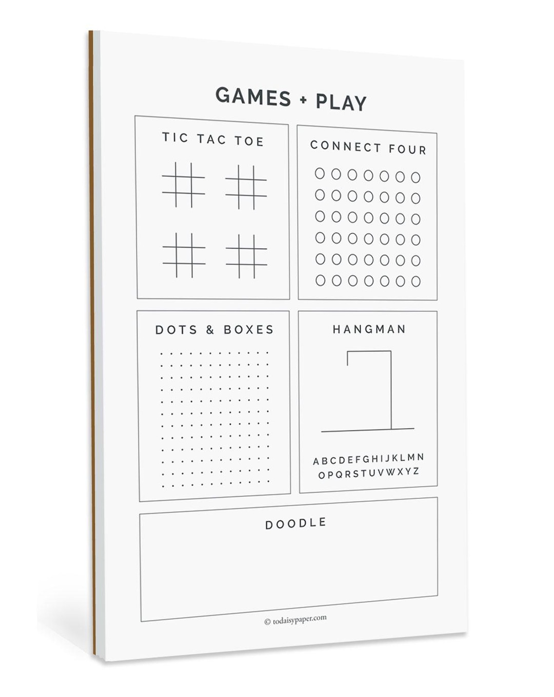 Game Notepad | Tic Tac Toe, Hangman, Dots & Boxes, Activity Pad - Etsy