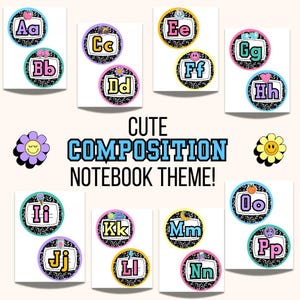 composition notebook classroom them posters cute