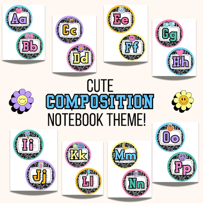 composition notebook classroom them posters cute