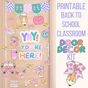 Back to School Classroom Door Decor Kit Printable Welcome Classroom Decor Cute Classroom Door Decor Welcome Class Door First Day Door Kit