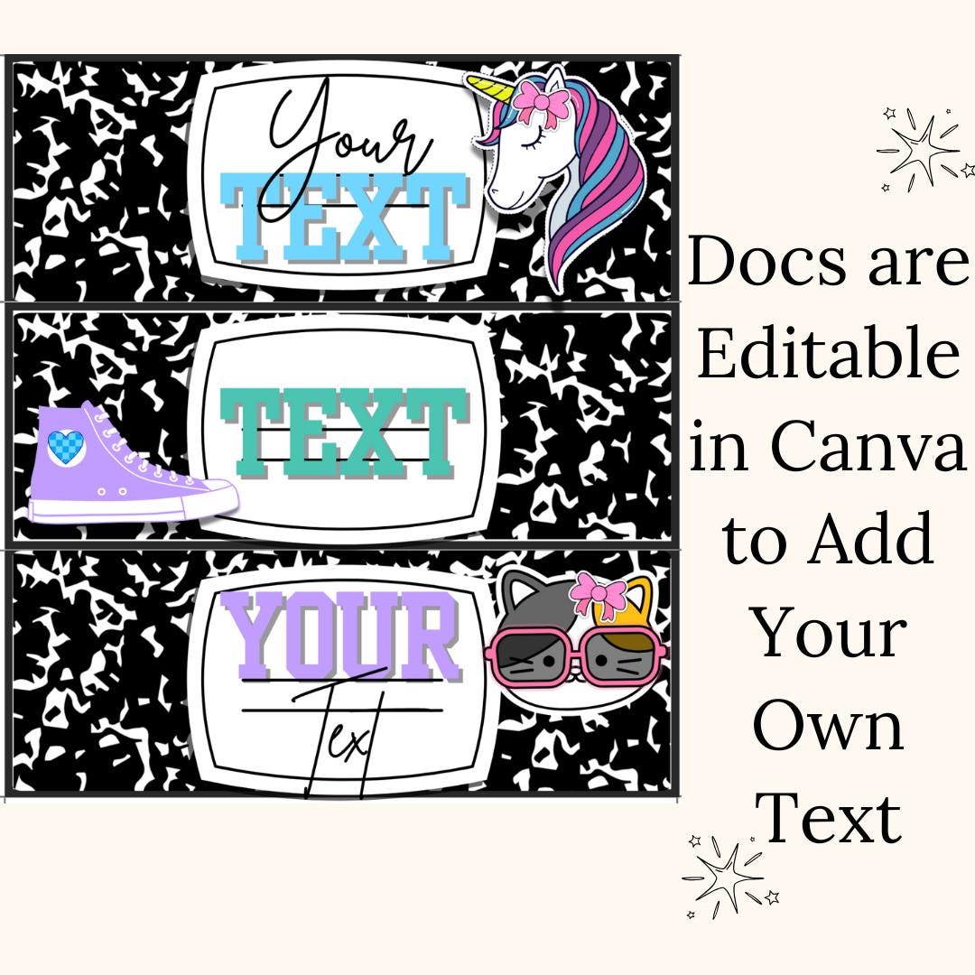 Editable Classroom Schedule Cards: Composition Notebook Theme (digital ...