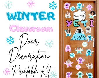 Yeti Winter Classroom Door Decor Kit | Printable| Instant Download