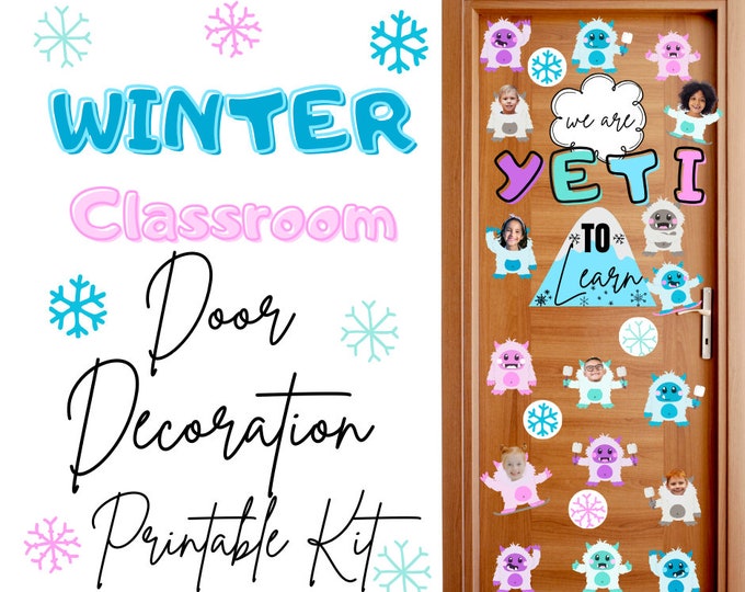 Christmas Classroom Door Decor Kit Printable Winter Bulletin Board ...