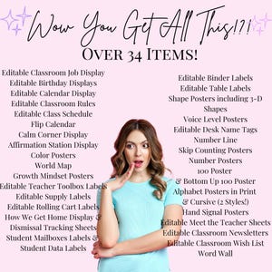 mega classroom decoration set printable with over 34 items