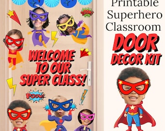 Superhero Theme Classroom Door Decor Kit Printable Back to School Classroom Decor Classroom Door Decor Class Pictures Door Hero Door Kit