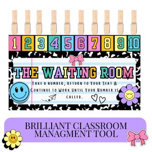 Waiting Room Printable Classroom Management Resource for Teachers Printable System Composition Notebook Classroom Management Tool