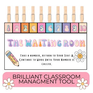 Waiting Room Printable Classroom Managment Resource for Teachers Printable System Back to School Cute Retro Theme Classroom Managment Tool