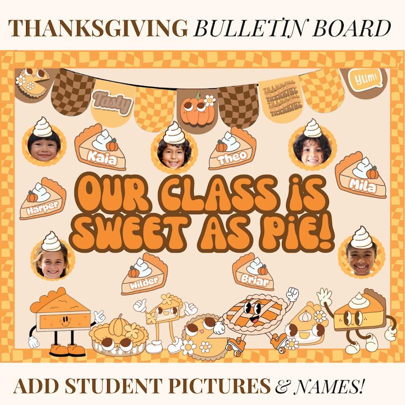 Thanksgiving Classroom Bulletin Board Kit Printable Fall Classroom ...