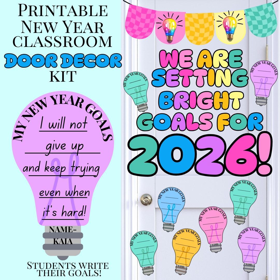 New Year Classroom Door Decor Kit Printable 2026 Classroom Door ...