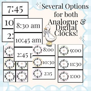 several options for both analogue and digital clocks