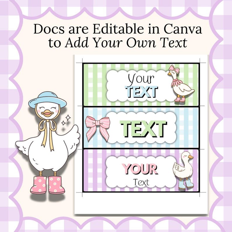 docs are editable in Canva to add your own text