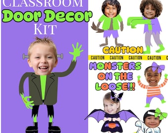 Monster Halloween Classroom Door Decor Kit Printable (PDF)
