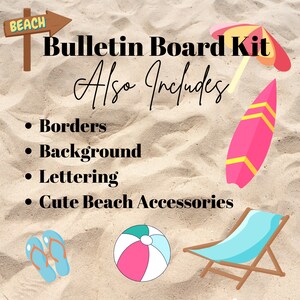 Summer Bulletin Board Kit Summer Bucket List Printable Instant Download image 3