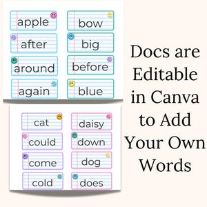 editable word wall documents in canva