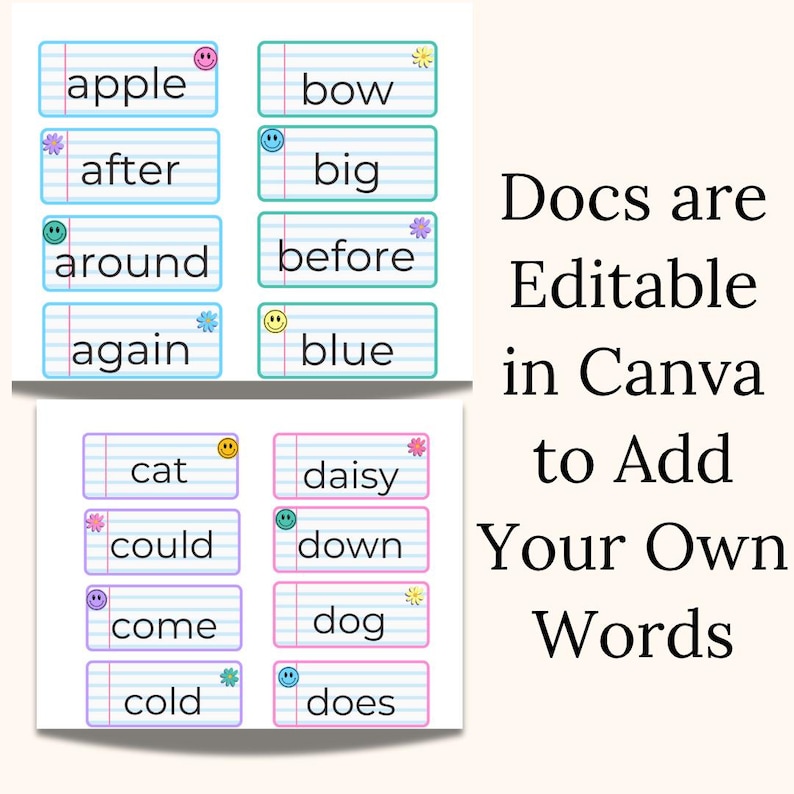 editable word wall documents in canva