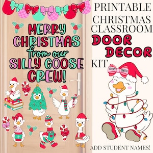 Christmas Classroom Door Decor Kit Printable Geese Classroom Door ...