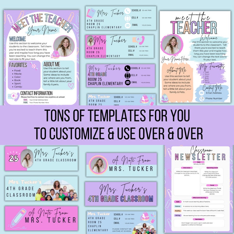 meet the teacher templates and classroom newsletter templates all in calm classroom theme