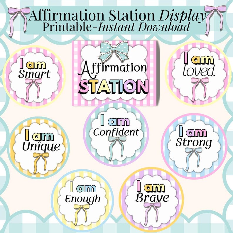 Affirmation Station Classroom Display Printable Pastel Classroom Decor ...