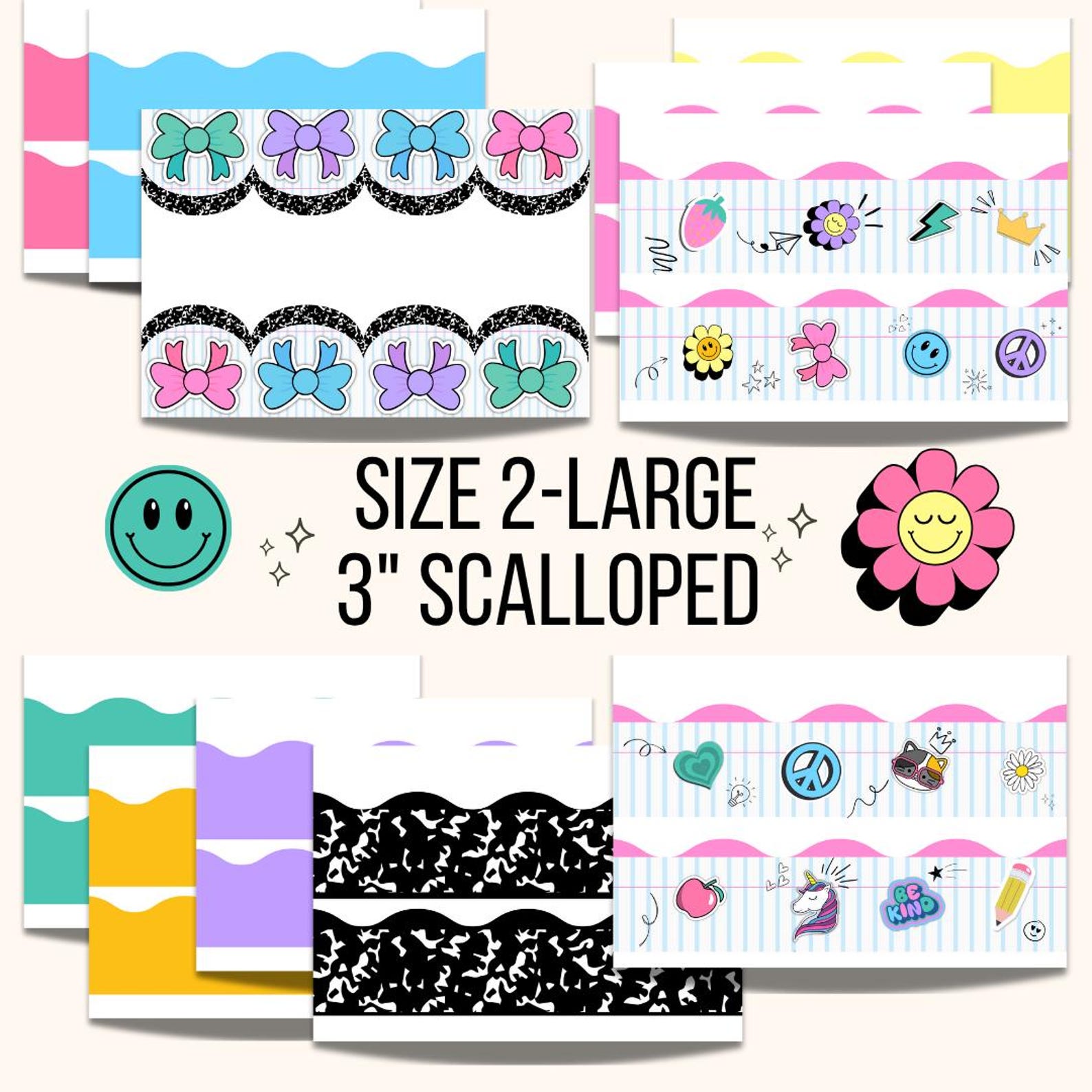 Composition Notebook Bulletin Board Borders: Classroom Decor Bundle ...
