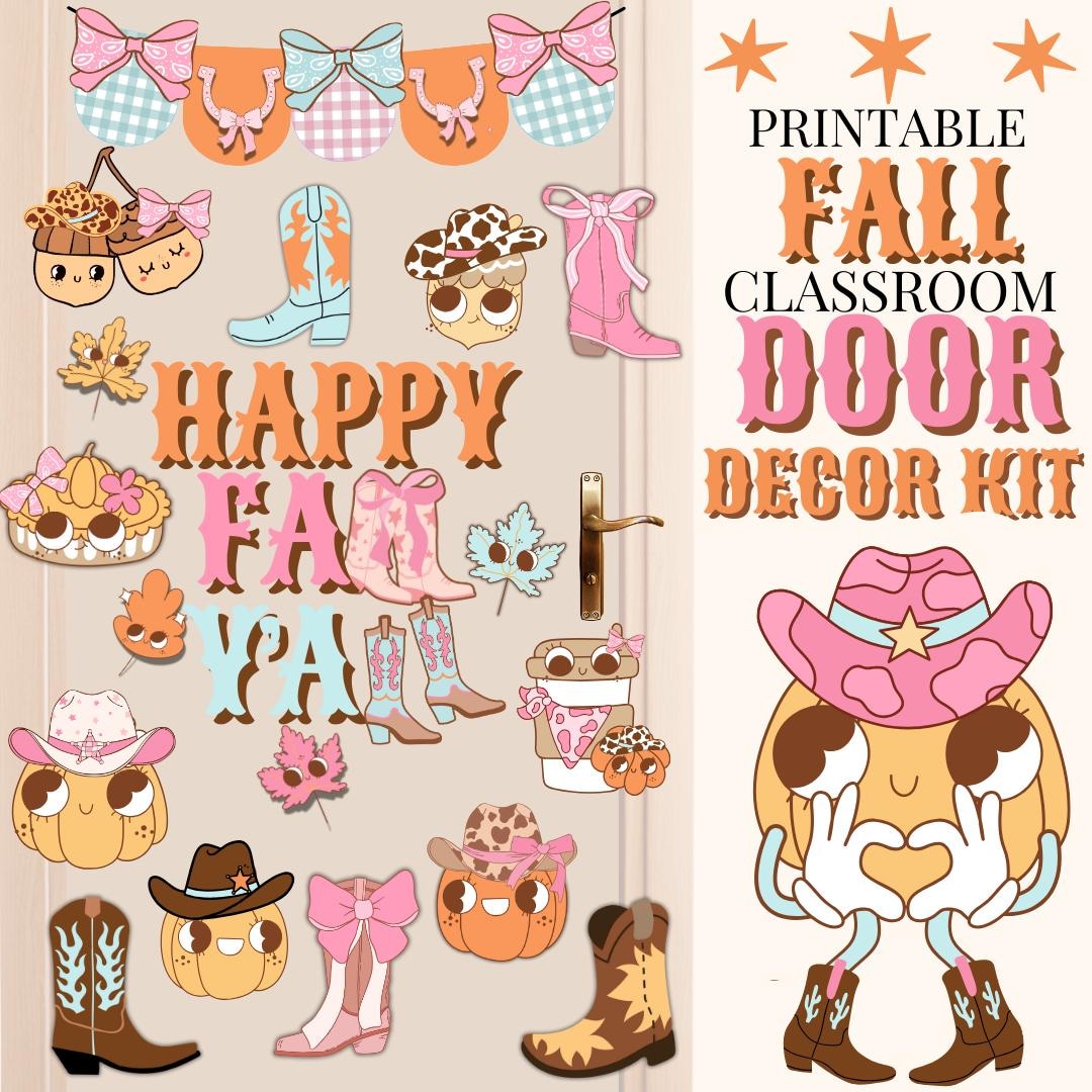 Fall Classroom Door Decor Kit Cowgirl Door Decor Printable Cute Western Classroom  Door Cowgirl Fall Classroom Decor - Etsy, image size:1080x1080
