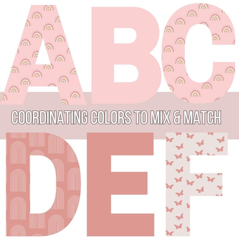 Boho Bulletin Board Letters Printable Set of 18 Instant Download PDF ...