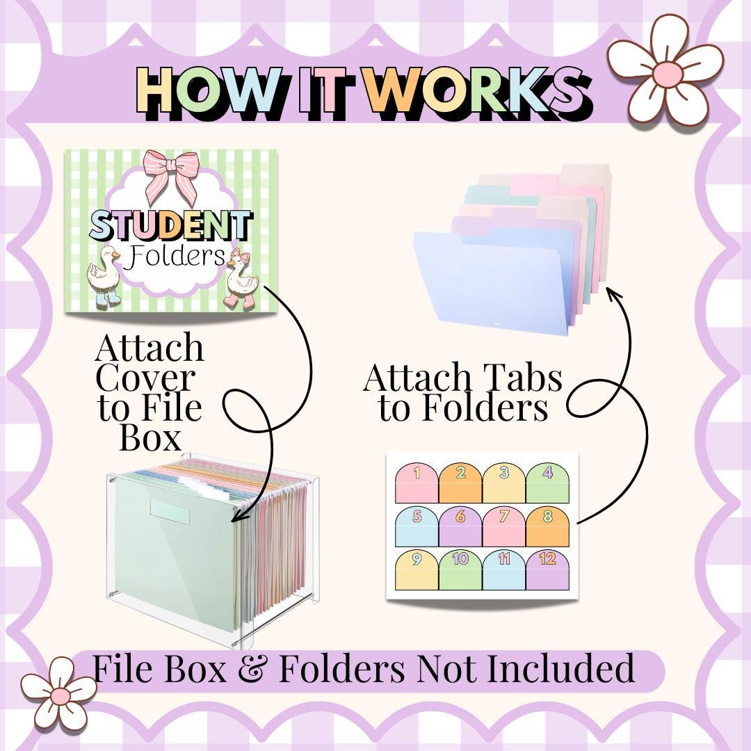 Children File Box Label Classroom Mailbox Labels Silly Goose Theme Student Data Labels Class ...