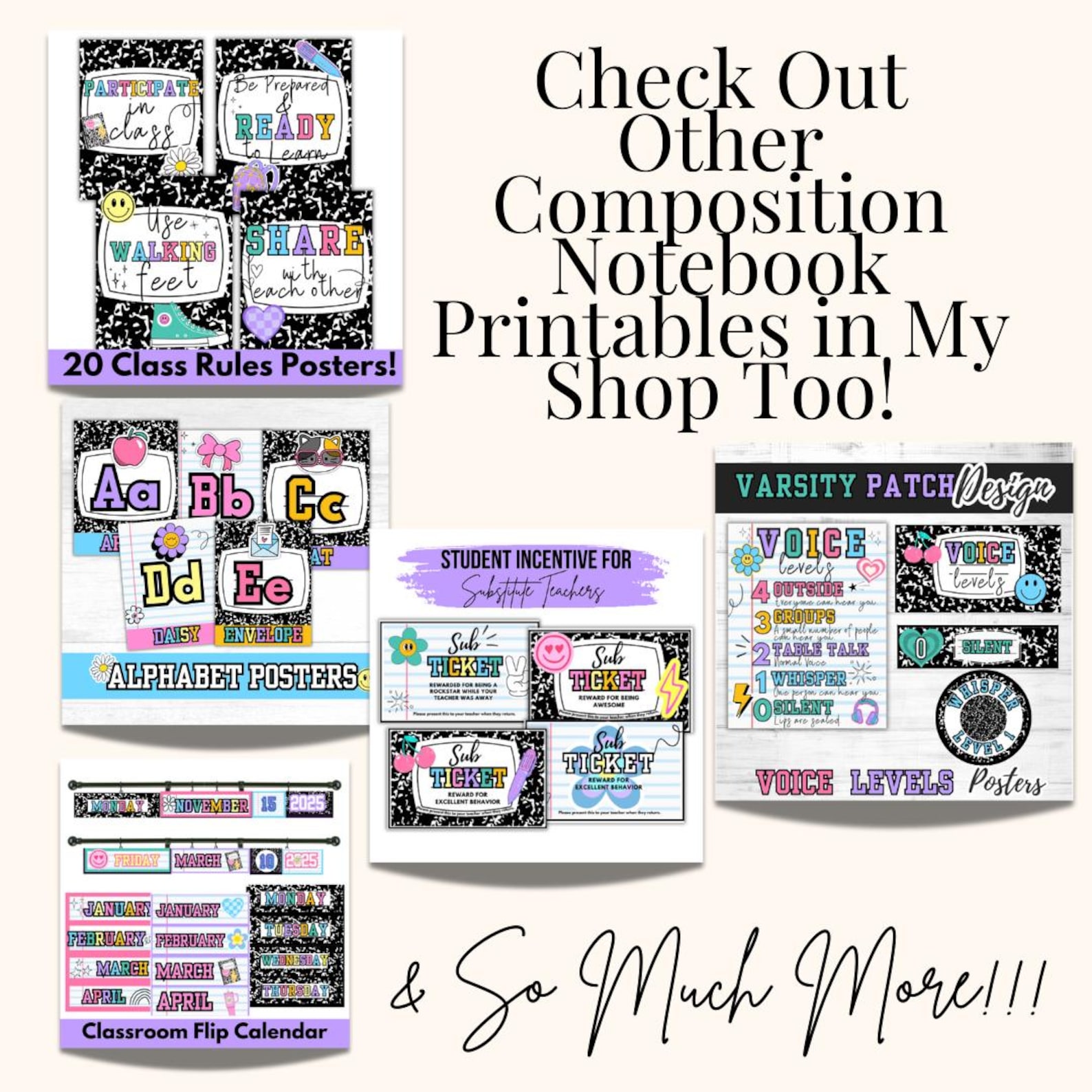 Composition Notebook Classroom Job Chart: Editable Printable (digital ...