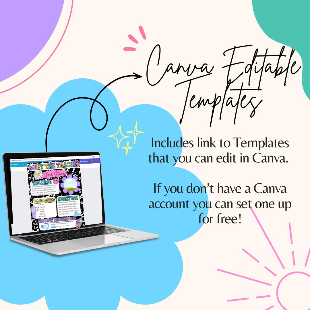 Editable Meet the Teacher Template: Composition Notebook Theme ...