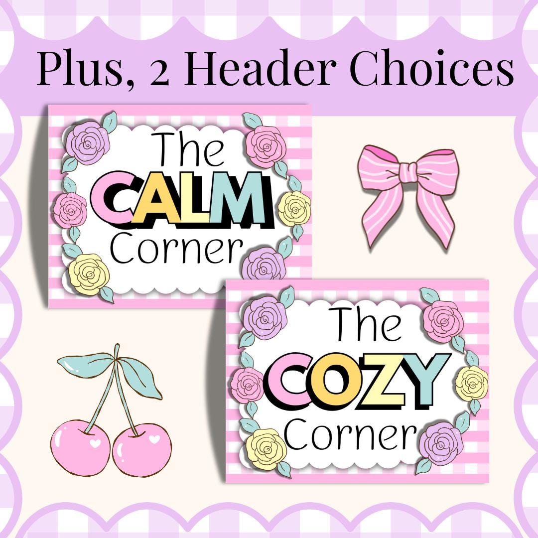 Calm Corner Classroom Posters Printable Pastel Classroom Theme Calm ...