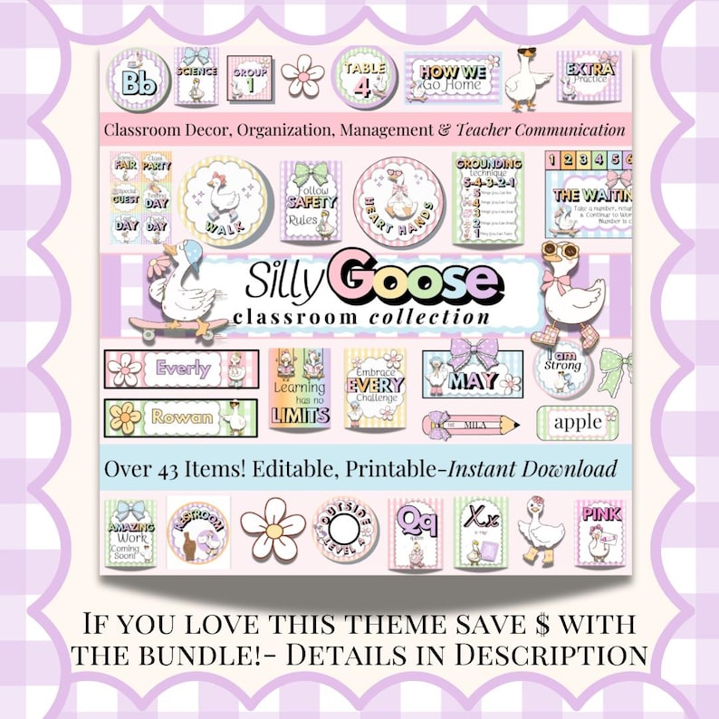 save money with the bundle silly goose classroom decor bundle