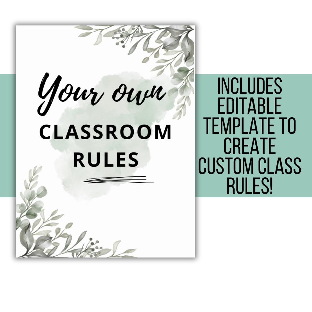 Class Expectations and Classroom Rules Printable Set Nature Theme ...