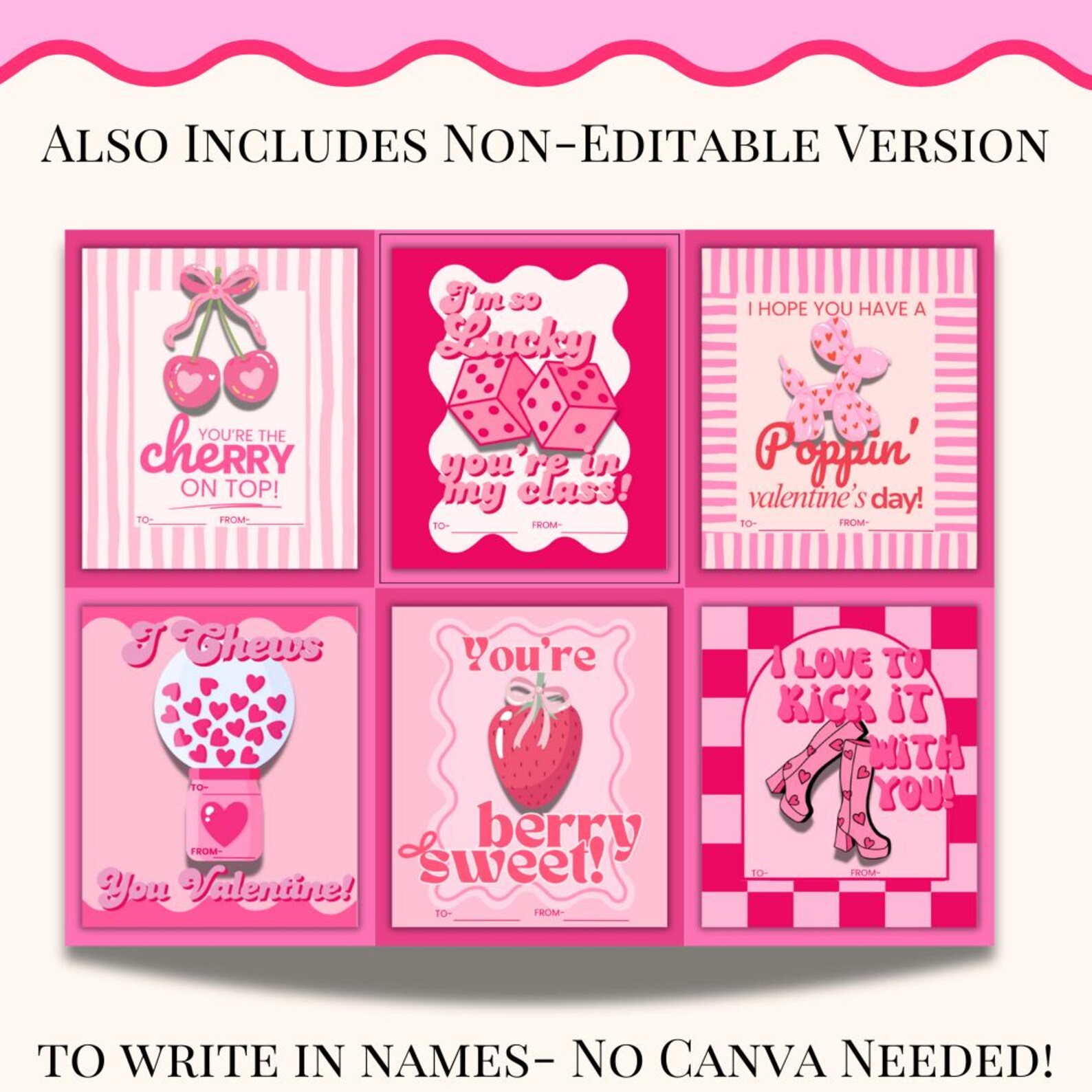 Cute Valentine Cards for Kids in Classroom Students Fun Valentines Card ...